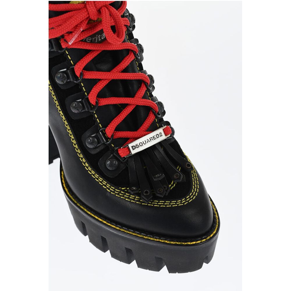 Dsquared² Leather CANADA HIKE Platform Booties with Carrion Sole 13cm