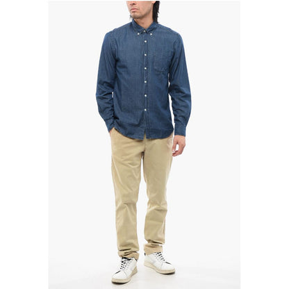 Woolrich Chambray Shirt With Breast Pockets