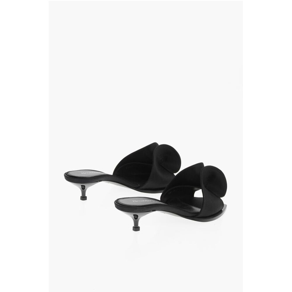 Alexander McQueen Crepè Silk Sandals with Bow Design 4cm