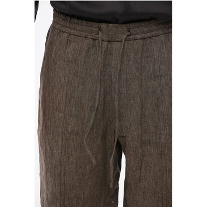 Armani EMPORIO 4-Pocketed Linen Shorts with Drawstring