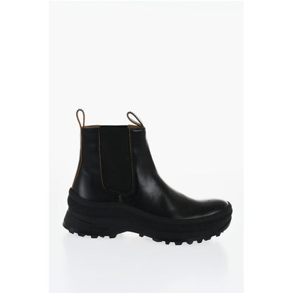 Jil Sander Leather Chelsea Booties With Vibram Sole