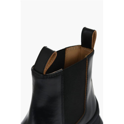 Jil Sander Leather Chelsea Booties With Vibram Sole