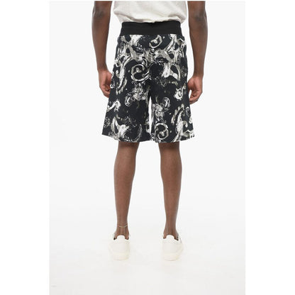 Versace JEANS COUTURE Brushed Cotton Shorts with Barocco Motif