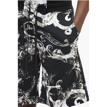 Versace JEANS COUTURE Brushed Cotton Shorts with Barocco Motif