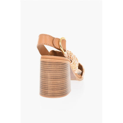 See By Chloé Criss-Cross Braided Sandals Heel 9 cm