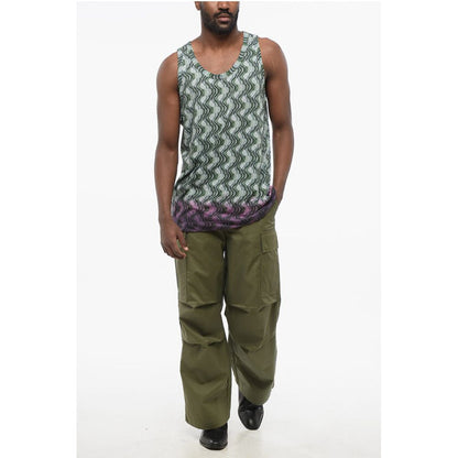 Dries Van Noten Cotton Tank Top with Abstract Pattern