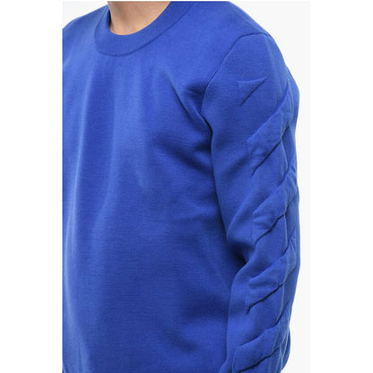 Off-White Crewneck Pullover With Embossed Details