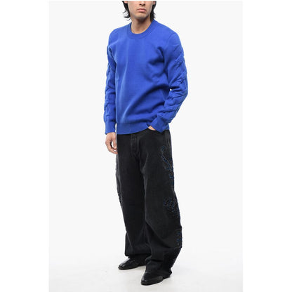 Off-White Crewneck Pullover With Embossed Details
