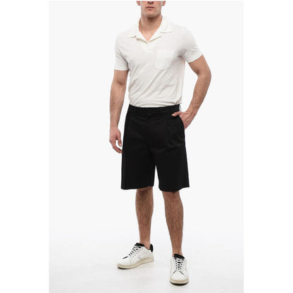 Golden Goose Solid Color Single Pleat Shorts with Belt Loops