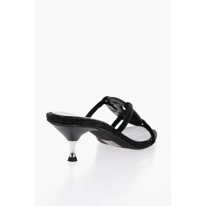 Tory Burch Suede PAVE GEO BOMBE Sandals with Rhinestone 5,5cm