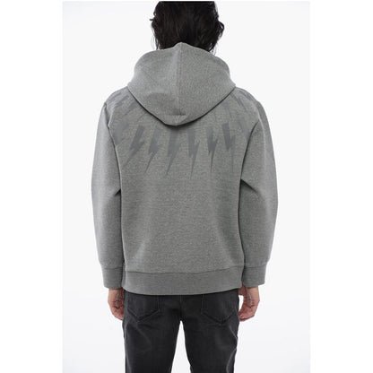 Neil Barrett Cotton Neoprene FAIRISLE THUNDERBOLT Hoodie