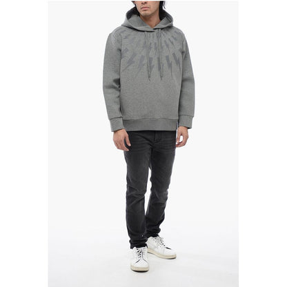 Neil Barrett Cotton Neoprene FAIRISLE THUNDERBOLT Hoodie