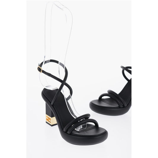 Fendi Logoed Heel Leather Sandals 10cm