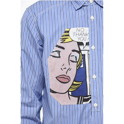 Junya Watanabe Striped Oversized Shirt with Pop Art Patch