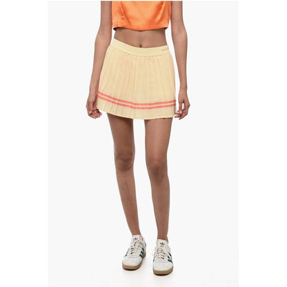 Sporty & Rich Pleated Mini Skirt with Logoed Elastic Band