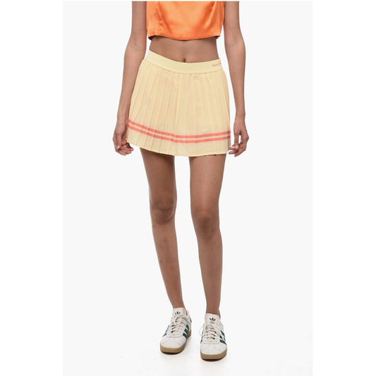 Sporty & Rich Pleated Mini Skirt with Logoed Elastic Band