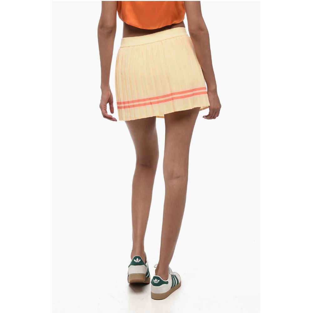 Sporty & Rich Pleated Mini Skirt with Logoed Elastic Band