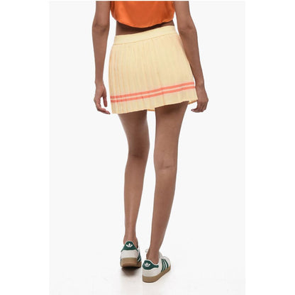 Sporty & Rich Pleated Mini Skirt with Logoed Elastic Band