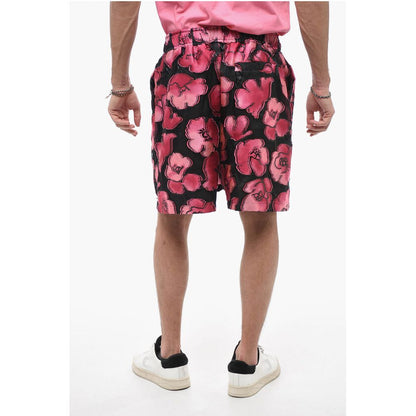 4SDesigns Floral-Motif Two-Tone Shorts