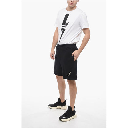 Neil Barrett Brushed Cotton Shorts with Embroidered Logo