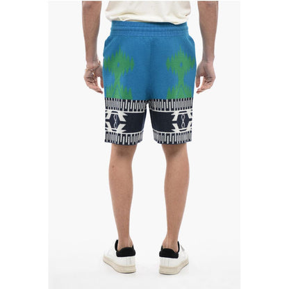 Alanui Piquet Cotton ICON Shorts with Geometric Motif