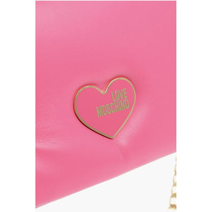 Moschino LOVE Faux Leather Crossbody Bag with Golden Chain