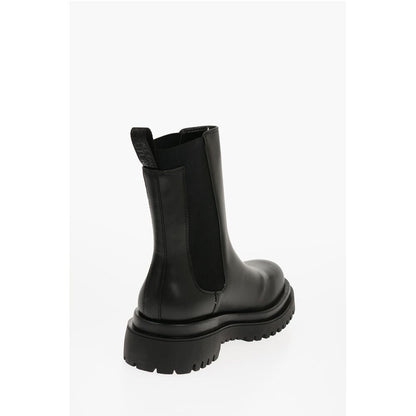 Versace JEANS COUTURE Faux Leather DREW Chelsea Boots with Contrasti