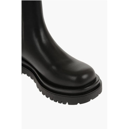 Versace JEANS COUTURE Faux Leather DREW Chelsea Boots with Contrasti