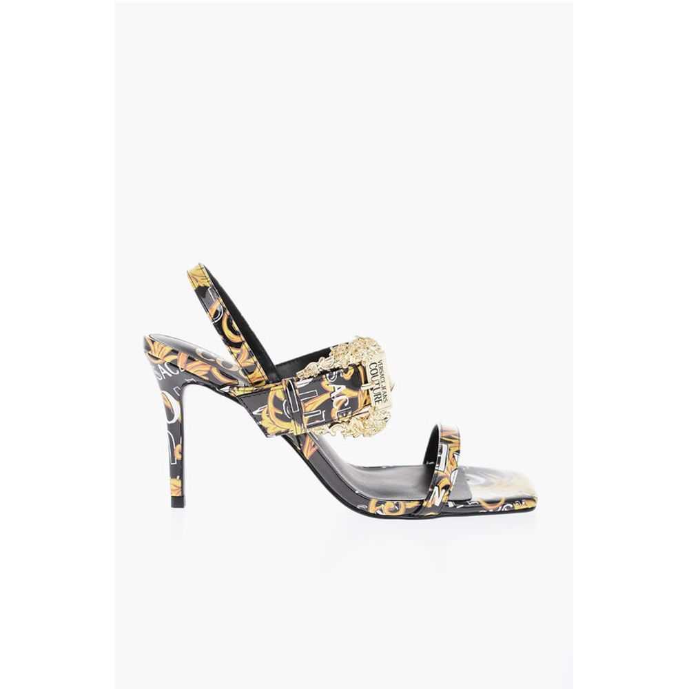 Versace JEANS COUTURE Baroque Motif Faux Leather EMILY Sandals with