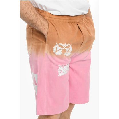 Vyner Articles Dip-Dye Effect Twill Cotton Shorts