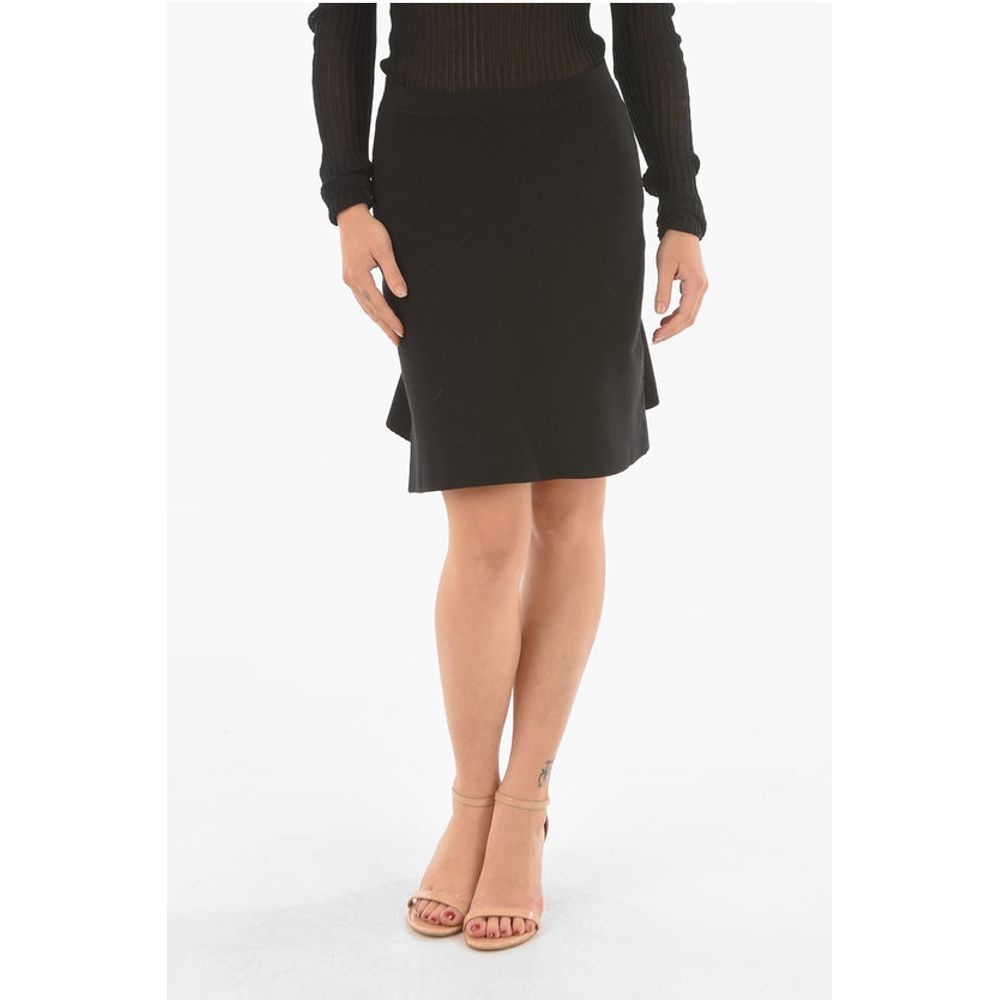 Bottega Veneta Stretched Wool Godets Miniskirt with Waist Drawstring