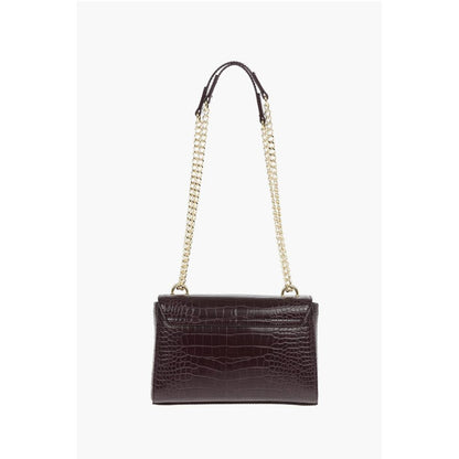 Moschino LOVE Crocodile Printed Faux Leather Crossbody Bag