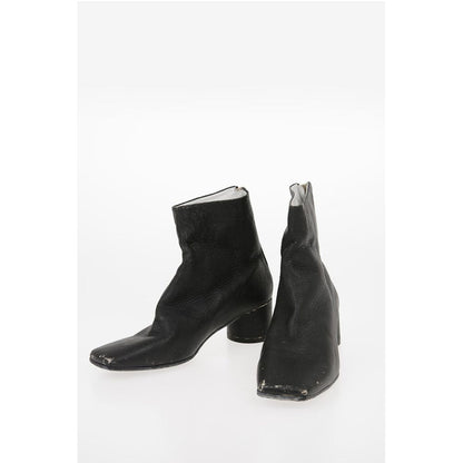 Maison Margiela MM6 Vintage Effect Leather Ankle Boots