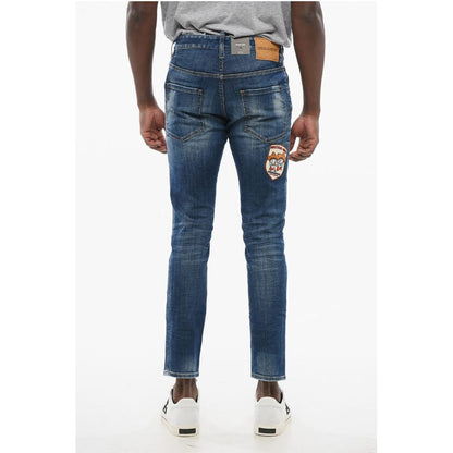 Dsquared² Skater Fit Delavè Denims with Embroidered Patches 15cm