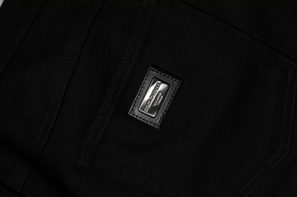 Dolce & Gabbana Black Cotton Low Waist Skinny Denim Jeans