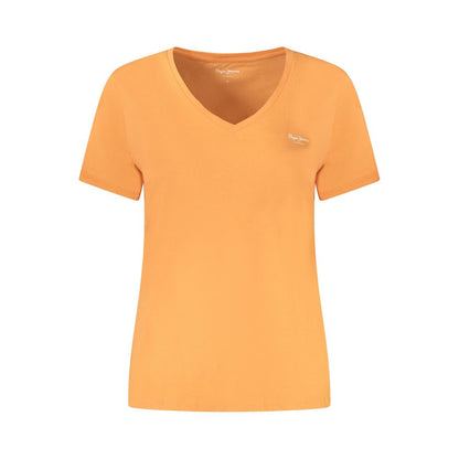 Pepe Jeans Orange Cotton Tops & T-Shirt