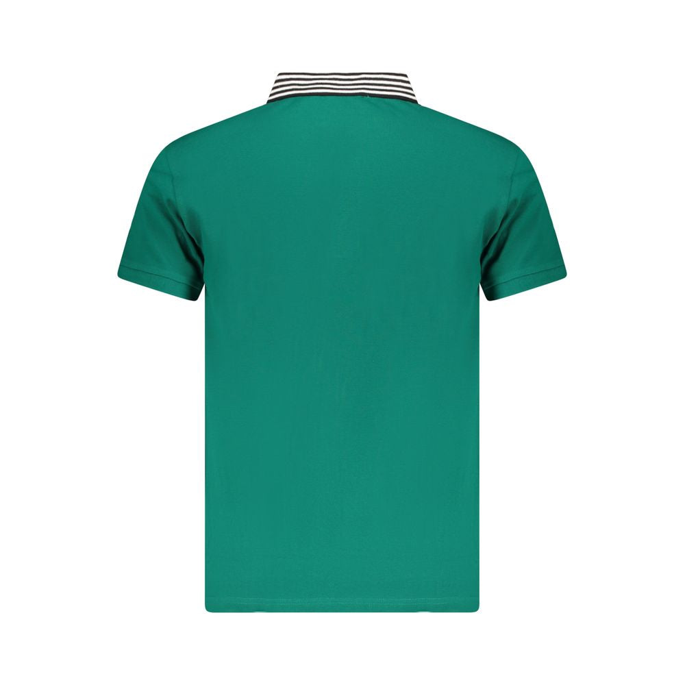 Cavalli Class Green Cotton Men Polo Shirt
