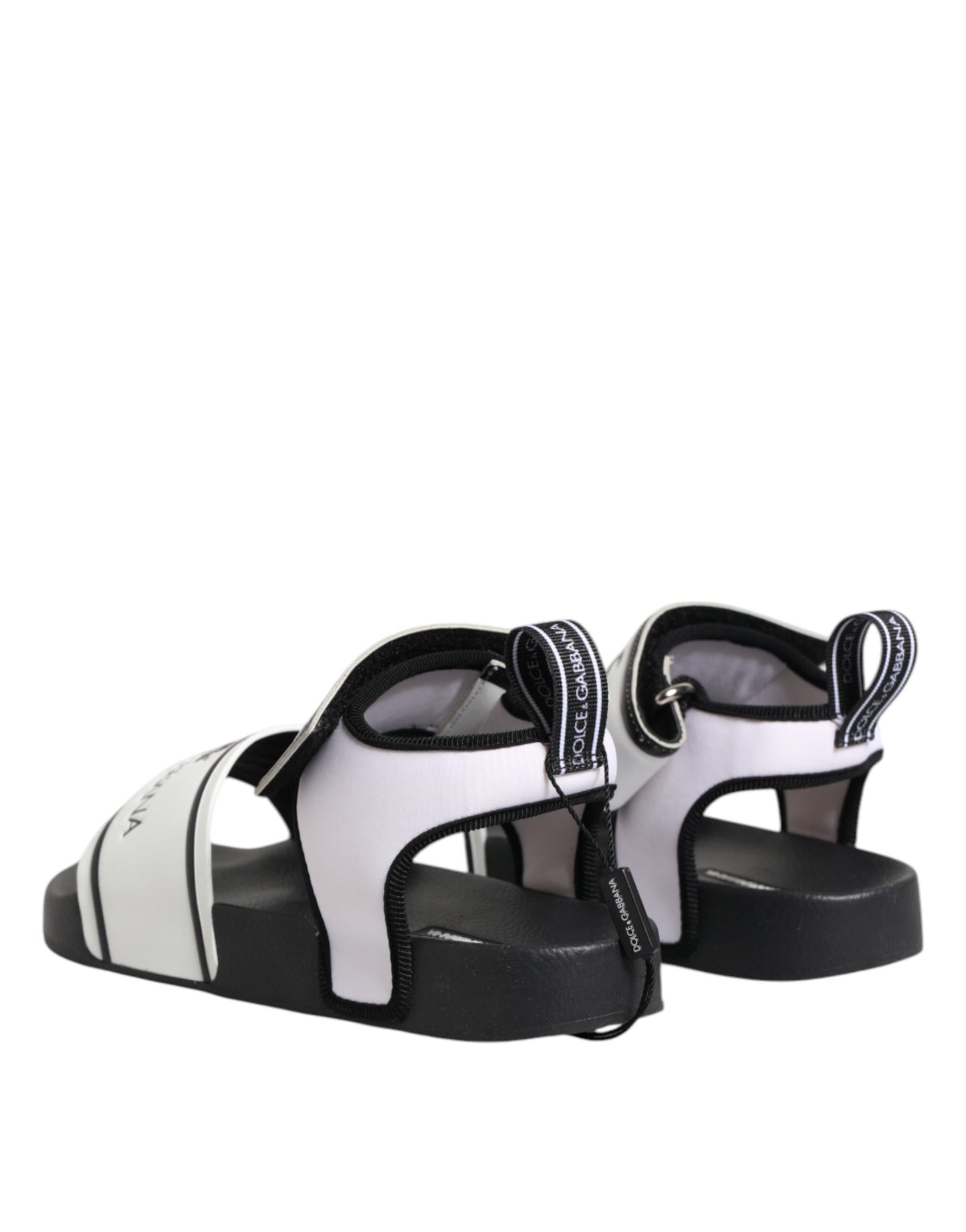 Dolce & Gabbana Black White DG Logo Slides Sandals Shoes