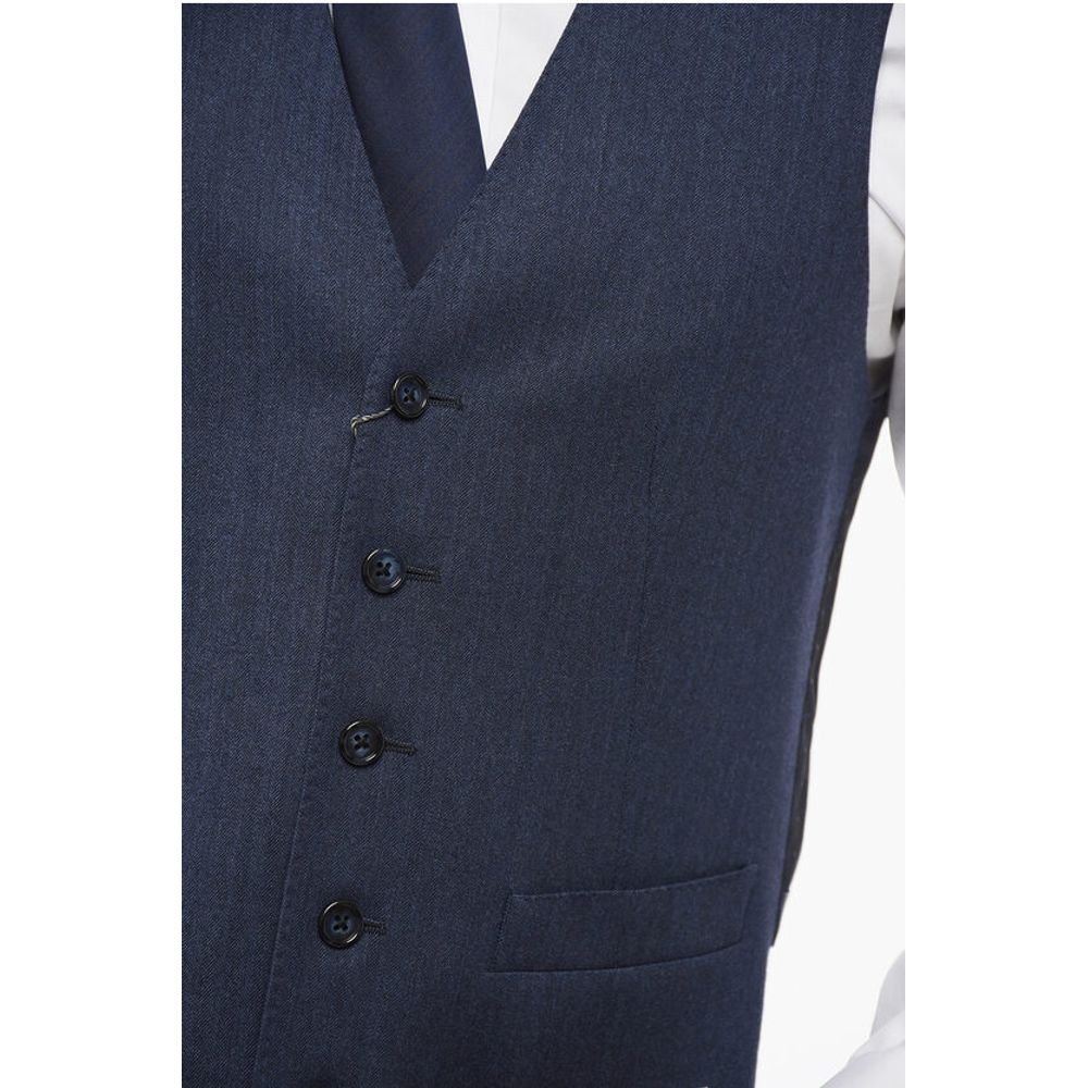 Corneliani 5 Buttons LEADER Wool Vest With Jetted Pockets