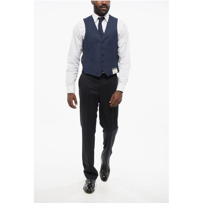 Corneliani 5 Buttons LEADER Wool Vest With Jetted Pockets