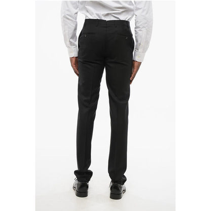 Corneliani Virgin Wool ACADEMY Pants with Hidden Closure