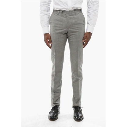 Corneliani CC COLLECTION Wool Blend Pants with Belt Loops