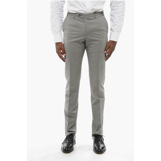 Corneliani CC COLLECTION Wool Blend Pants with Belt Loops