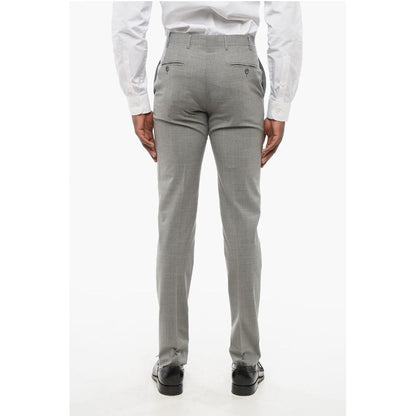 Corneliani CC COLLECTION Wool Blend Pants with Belt Loops