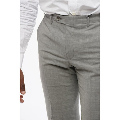 Corneliani CC COLLECTION Wool Blend Pants with Belt Loops