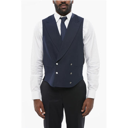 Corneliani Silk Double Brested Vest with Peak Lapel