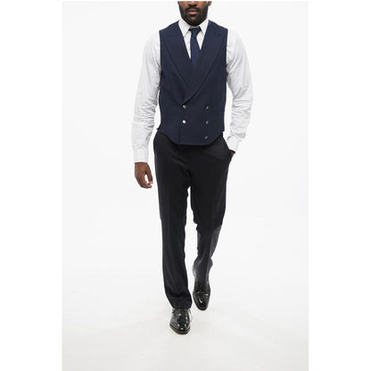 Corneliani Silk Double Brested Vest with Peak Lapel