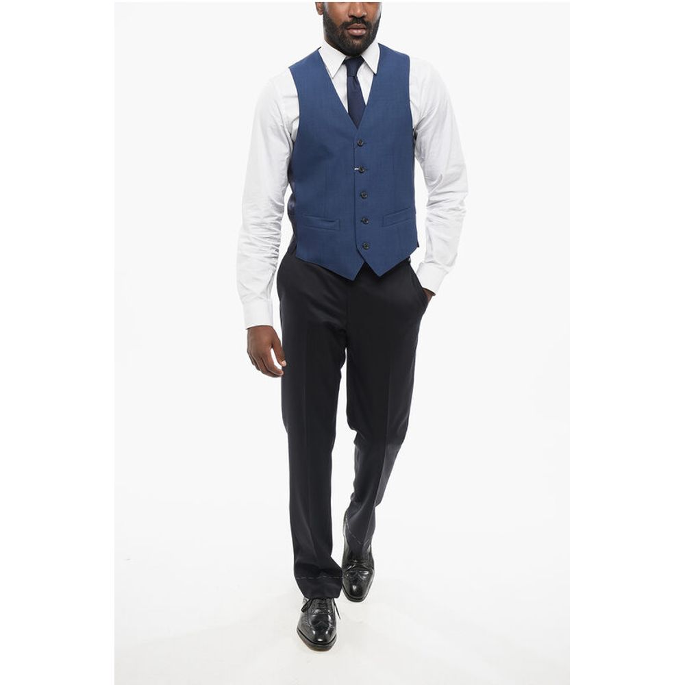 Corneliani Virgin Wool Vest with Half-Belt