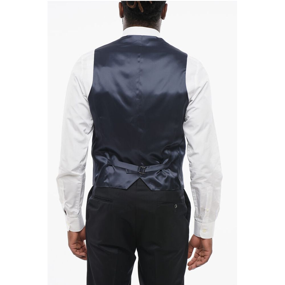 Corneliani Denim Effect Vest with Half-Belt