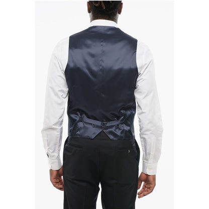 Corneliani Denim Effect Vest with Half-Belt